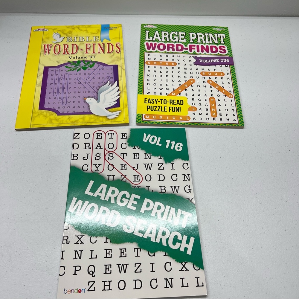Lot of 3 kappa Bible Word Finds Full Size Books  2017/2018 - New
